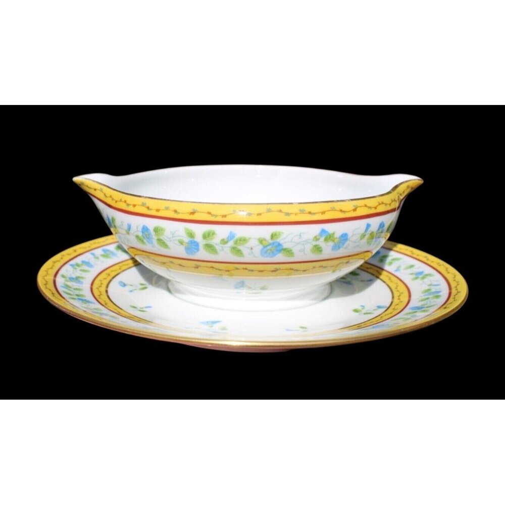 Limoges China Ceralene Raynaud Co. Morning Glory Spray Gravy Bowl- RARE - Picture 5 of 6